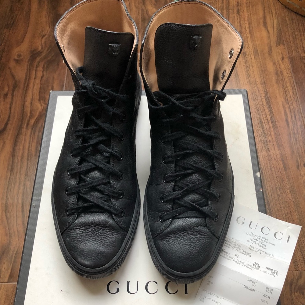 GUCCI BLACK MEN HIGH TOP SNEAKERS